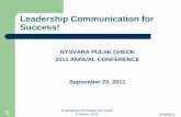 Leadership Communication for Success!€¦ · 9/28/2011 Proprietary Information-Dr. Frank 6 P. Mineo, 2011 Leadership Communication for Success! A leader cannot NOT communicate (Griffiths,