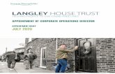 APPOINTMENT OF CORPORATE OPERATIONS DIRECTOR€¦ · Langley House Trust is seeking to appoint a Corporate Operations Director to lead and manage consistently safe and outstanding