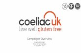 Campaigns Overview - Coeliac UK€¦ · Getting diagnosed •University of Nottingham study in 2011, published 2014: •5.2/100,000 diagnosed in 1990 to 19.1/100,000 diagnosed in
