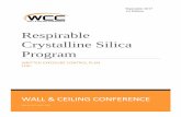 Respirable Crystalline Silica Program - Wall And Ceiling ... · WALL & CEILING CONFERENCE Respirable Crystalline Silica Program WRITTEN EXPOSURE CONTROL PLAN FOR: September 2017 1st