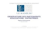 OBSERVATOIRE DES PARTENARIATS ASSOCIATIONS / ENTREPRISESobservatoire-des-partenariats.fr/wp-content/uploads/2016... · 2016-11-22 · Avec 5% du budget des associations, le poids