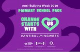 Anti-Bullying Week 2019...want to change something, or stand and say ‘change’ aloud, or put their hand up and say ‘change’, or simply put their hand up. Read the stories aloud
