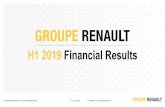 H1 2019 Financial Results - Renault...INVESTOR RELATIONS –H1 2019 PRESENTATION JULY 26, 2019 PROPERTY OF GROUPE RENAULT 10 H1 2019 Financial Results In million euros H1 2018 H1 2019