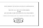 MANUAL OF STANDARDS FOR JUVENILE DETENTION FACILITIES · As Readopted Effective February 23, 2011 Published 43 N.J.R. 735(a), March 21, 2011 Expiration Date: February 23, 2016 Page