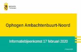 Ophogen Ambachtenbuurt-Noord · Presentatie van het ontwerp 2. Presentatie over duurzaamheid (Sweco) 3. Op informele wijze napraten over duurzaamheid en het ontwerp in de Cornelis