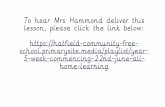 To hear Mrs Hammond deliver this lesson, please click the link … · 2020-06-19 · fourth one was just for show. Titanic's full title was RMS Titanic as it was a ... put to their