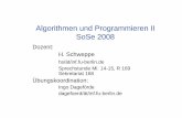 Algorithmen und Programmieren II SoSe 2008 · Algorithmen und Programmieren II SoSe 2008 Dozent: H. Schweppe hs/ät/inf.fu-berlin.de Sprechstunde Mi. 14-15, R 169 Sekretariat 168
