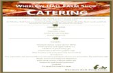 W H F SHOP CATERING - Whirlow Hall Farm€¦ · Roasted veg cous cous (ve) Greek salad Tomato, Mozzarella and basil pasta Salad Pesto Pasta salad Roasted beetroot, red onion and goats