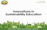 Innovations in Sustainability Education - Sustainable Jersey€¦ · Environmental Sustainability Education at The College of New Jersey Lauren Madden, Ph.D. Coordinator, Environmental