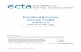 Preschool Inclusion Finance Toolkit - ECTA Centerpdfs/topics/inclusion/preschool_inclusi… · preschool programs has been repeatedly demonstrated. Research from the High/Scope Perry