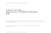 Antibodies, Proteins, Kits and Reagents for Life Science | Abcam - Kit Human CRISP3 ELISA · 2019-08-15 · ab213768 Human CRISP3 ELISA Kit 4 5. Limitations ELISA kit intended for
