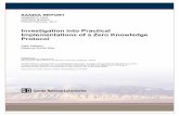 Investigation into Practical Implementations of a Zero ... · Zero Knowledge Protocol Peter Marleau and Rebecca Krentz-Wee1 Radiation and Nuclear Detection Systems Sandia National