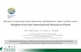 Insights from the International Resource Panel · Barriers to advancing remanufacturing, refurbishment, repair, & direct reuse: Insights from the International Resource Panel Assessment
