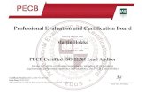 hereby attests that Martin Holzke · PECB Certified ISO 22301 Lead Auditor€ €€ having met all the certification requirements, including all examination requirements, professional