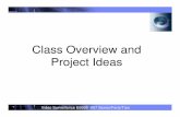 Class Overview and Project Ideas - Andrew Senior · 3 Video Surveillance E6998 -007 Senior/Feris/Tian Projects - Individual or teams of two Project Proposal and schedule (10% of the