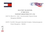 US-CTPAT VALIDATION, 4th MAY 2010. · US-CTPAT VALIDATION, 4th MAY 2010. TEXPORT INDUSTRIES PVT. LTD. UNIT10: Block # 3, 106/1, Kenchanahalli, Mysore Road, Bangalore-560059. UNIT9: