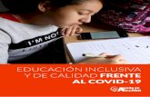 EDUCACIÓN INCLUSIVA Y DE CALIDAD FRENTE AL COVID-19...Educación inclusiva y de calidad frente al COVID-19 | Contexto transporte, actividades extraescolares, todos ellos costes indirectos