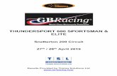 THUNDERSPORT 600 SPORTSMAN & ELITE Thundersport 600 Sportsman Elite Thundersport GB Championships 2019 - Rnd 2 @ Snetterton QUALIFYING - CLASSIFICATION POS NO CL NAME ENTRY TIME ON
