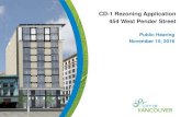 CD-1 Rezoning Application 454 West Pender Street · 2016-11-16 · West Elevation : South Elevation (from lane) East Elevation : North-South Section : East-West Section : Rendering