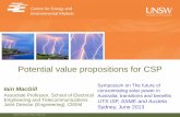 Potential value propositions for CSP Potential value propositions for CSP 3 (adapted from ENA, 2009)