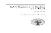 Companion to the EDE Technical Reference SAR Comment Codes … · 2020-07-20 · text is preceded with text referring to the Web, the comment text is printed on the ISIR from FAA