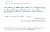 Directors and Officers Liability: Responding to …media.straffordpub.com/products/directors-and-officers...2018/03/14  · shareholder activism – PwC Annual Directors Survey, 2015