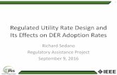 Regulated Utility Rate Design and Its Effects on DER ......Regulatory Assistance Project September 9, 2016 1. Introducing RAP and Rich • RAP is a non-profit organization providing