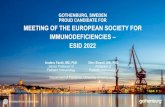 GOTHENBURG, SWEDEN PROUD CANDIDATE FOR MEETING OF … · GOTHENBURG, SWEDEN PROUD CANDIDATE FOR. MEETING OF THE EUROPEAN SOCIETY FOR. IMMUNODEFICIENCIES – ESID 2022. Anders Fasth,