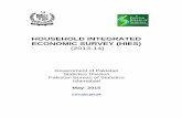 HOUSEHOLD INTEGRATED ECONOMIC SURVEY (HIES) · 2020-05-13 · HIES 2013-14 v ACKNOWLEDGEMENTS The Household Integrated Survey was started in the year 2004 and planned to be conducted