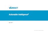 Actionable Intelligence - Verint Systems · PDF file This presentation contains "forward-looking statements," including statements regarding expectations, predictions, views, opportunities,