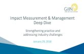 Impact Measurement & Management Deep Dive · Availability of research/data on IMM practice Availability of professionals with IMM-relevant skills Addressing fragmentation in IMM approaches