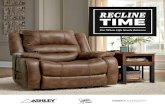 RECLINE · Features deep seating with overstuffed cushions and supple top-grain leather on the seating area and skillfully matched leather-like fabric covers the back and sides. Easily
