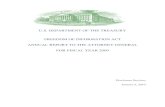 U.S. DEPARTMENT OF THE TREASURY FREEDOM OF … FOIA... · This is the Fiscal Year 2009 FOIA Report for the Department of the Treasury. For purposes of administering the FOIA, the