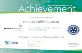 Damián Pablo Laviuzza · 16-Sep-2016 Mario Ganem Satya Nadella Microsoft Certified Trainer This certificate accredits that MS-20347A: Enabling and Managing Office 365 Damián Pablo