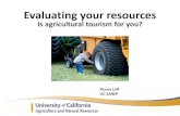Evaluating your resources - asi.ucdavis.edu · Evaluating your resources Is agricultural tourism for you? Penny Leff . UC SAREP • Any income-generating activity conducted on a working