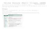 Using Secure Shell Client (SSH)ding/classes/187_188/notes...Using Secure Shell Client (SSH) SSH is something you can use to connect to the school’s servers. Once you get on the school’s