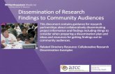 Dissemination of Research Findings to Community Audiencesarccresources.net/wp-content/uploads/2017/06/... · •Traditional: targeted distribution of knowledge and intervention materials