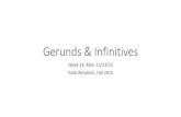 Gerunds & Infinitives · 2018-09-10 · Updated Schedule •11/23: Gerunds & infinitives, indirect speech quiz •11/25: Final drafts of Writing Packet #4 •11/30: Review for final