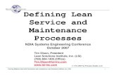 World-Class Quality Defining Lean Service and Maintenance ... · Training Material Used with Permission and Licensed by Lean Solutions Institute, Inc. (LSI) 10 World-Class Quality
