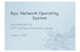 Ryu: Network Operating SystemOpen-sourced network operating system " Network operating system # Programmatic network control interface # Logically centralized controller for thousands