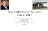 Beef Cattle Market Outlook May 7, 2014 - University of Floridaanimal.ifas.ufl.edu/beef_extension/bcsc/2014/ppt/vansickle.pdf · • Global issues (EU/China/Argentina/Brazil) still