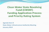 Clean Water State Revolving Fund Program (CWSRF) Funding ......Changing CWSRF Priorities Requires a modification of the Intended Use Plan (IUP) Prepare revised criteria and weighting