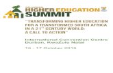 Report on the Summit HE Summit... · The 2nd National Higher Education Summit, themed “Transforming Higher Education for a Transformed South Africa in a 21st Century World: A Call