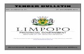 TENDER BULLETIN...TENDER BULLETIN NO. 31/2013/14 FY 29 NOVEMBER 2013 This document is also available on the internet on the following website:LIMPOPO PROVINCIAL TENDER BULLETIN NO.