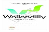 CONSTRUCTION SPECIFICATION 2016 - Wollondilly Shire · 2020-06-17 · 2016 SUBDIVISION & ENGINEERING STANDARD AUS-SPEC #1 ... to the issue of the Construction Certificate unless otherwise