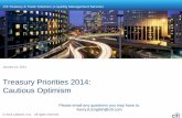 Treasury Priorities 2014: Cautious Optimism...Treasury departments are being proactive in driving transformational change, rather than simply being driven by enterprise-level initiatives.