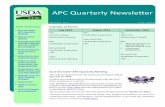 AP Quarterly Newsletter - USDA · 2018-11-29 · 1st: Labor Day (Government losed) 8th: AP ertifications of ... Page 2 AP Quarterly Newsletter Volume XIV Figure 1. Agency of the Quarter