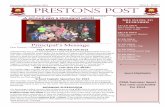 th November, 2014 Term 4 – Week 7 PRESTONS POST · 2019-10-27 · November, 2014 Term 4 – Week 7 School Information Assembly Information K-2 – Every Wednesday commencing at