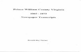 Prince William County Virginia · 2017-07-24 · R.H. C., Adm'r --Fauquier County, Va. Alexandria Gazette 05 Dec 1865 VIRGINIA --At rules held in the Clerk's office of the County
