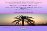 Journal Algérien des Régions Arides · Journal Algérien des Régions Arides (JARA) Volume 14 Issue 1 (2020) ADAMOU Abdelkader, University Kasdi Merbah, Ouar-gla, Algeria AÏDOUD